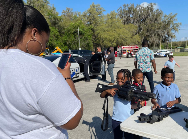 Sheriff department hanging out with todays youth I love the south