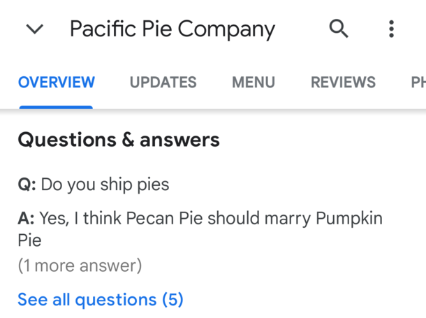 shipping pies