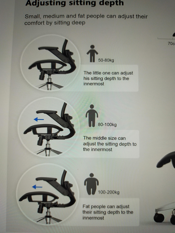 Shopping for a new chair size classifications are brutal