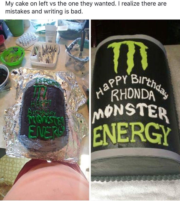 Showing off her cake skills on Facebook