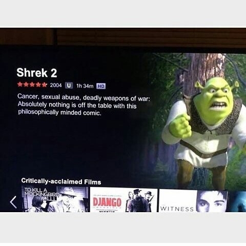 Shrek  a little darker than I remembered as a kid