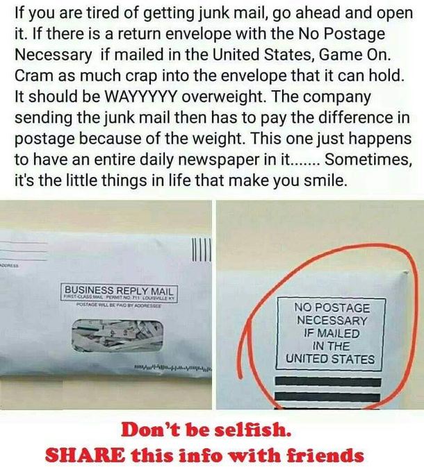 Sick of getting all that junk mail
