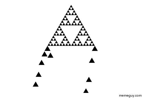 Sierpinski triangle falling to infinity