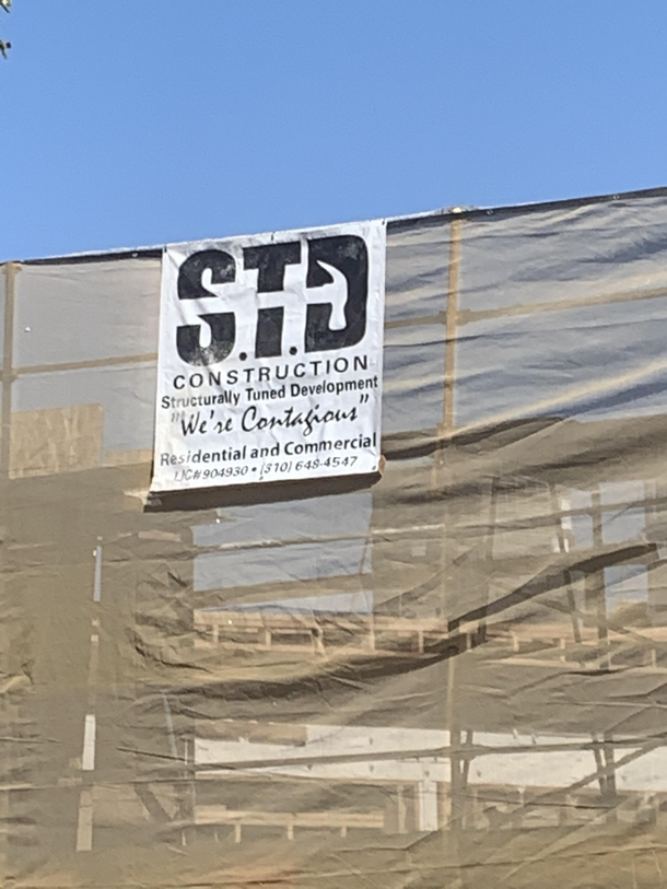 Sign at a building under construction