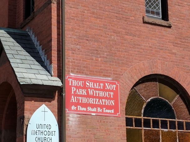 Sign at a church in Salem MA