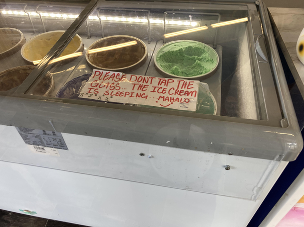 Sign at a shave ice place in Oahu