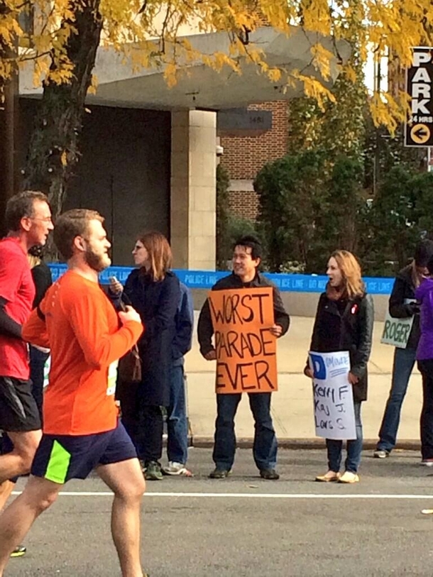 Sign at NYC Marathon