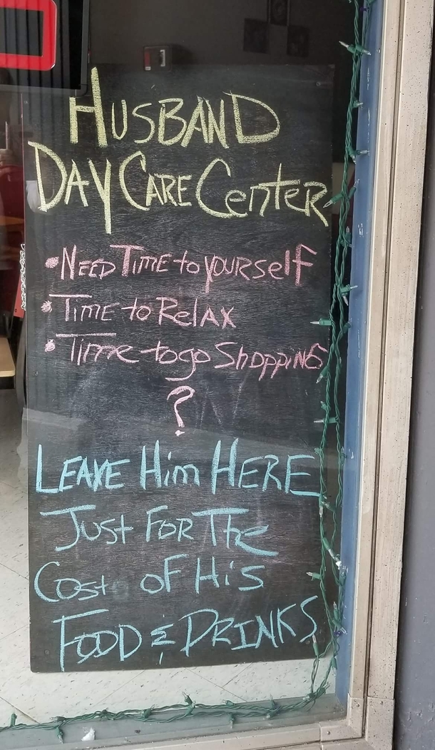 Sign in window of local bar