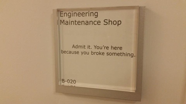 Sign on the engineering departments door