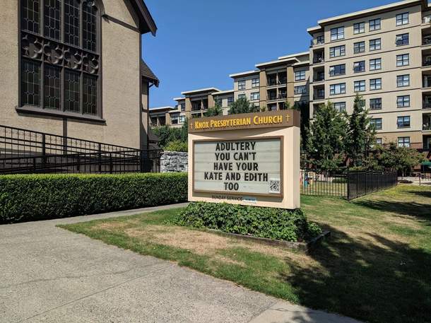 Sign outside a local church
