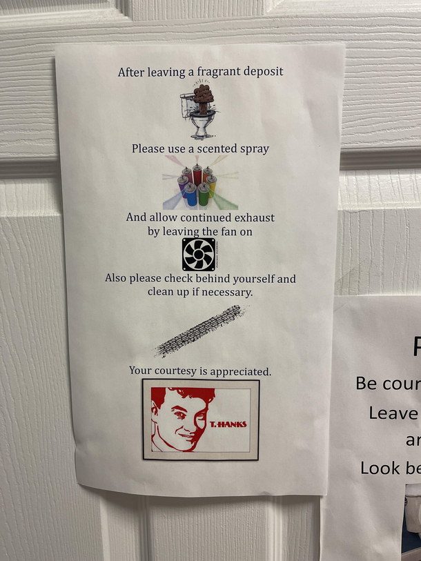 Sign posted at work