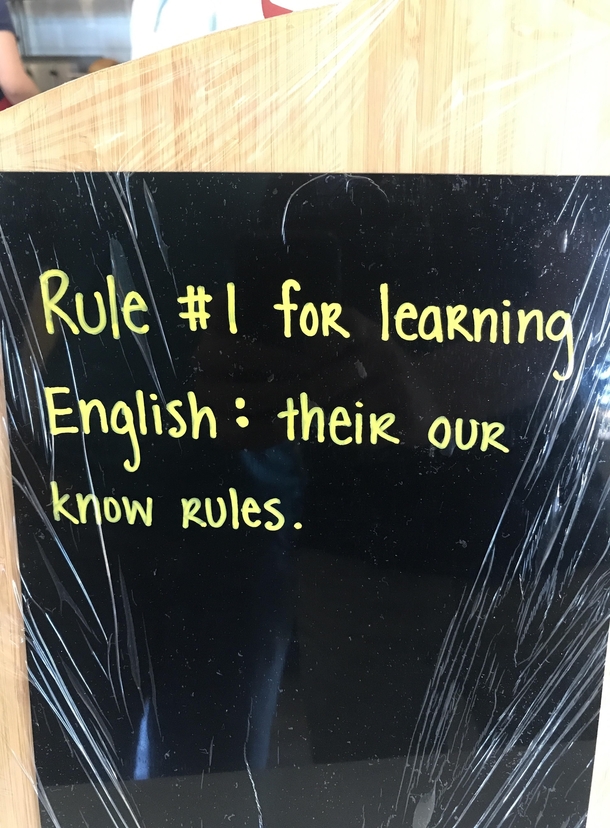 Sign with todays funny quote of the day at one of my favorite cafes