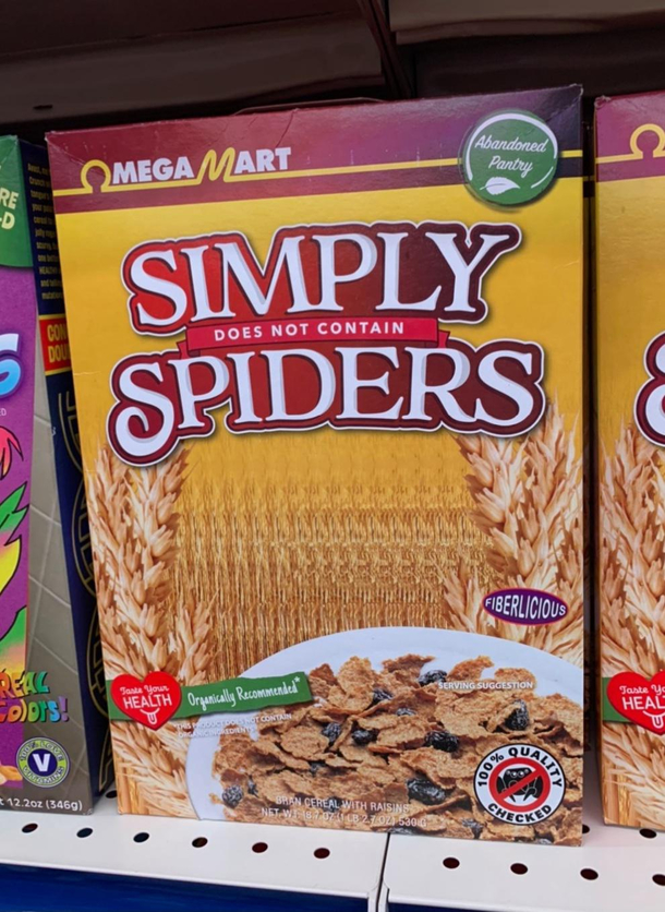 Simply does not contain Spiders Cereal