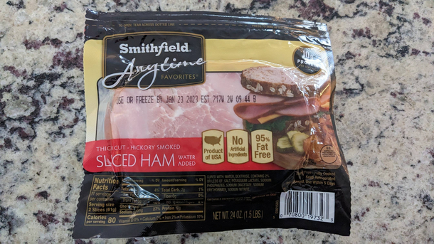 Since Im under the weather I ordered groceries from Harris Teeter My app said substitutes for items is ok Here is my Christmas Ham they substituted Thank you Harris Teeter