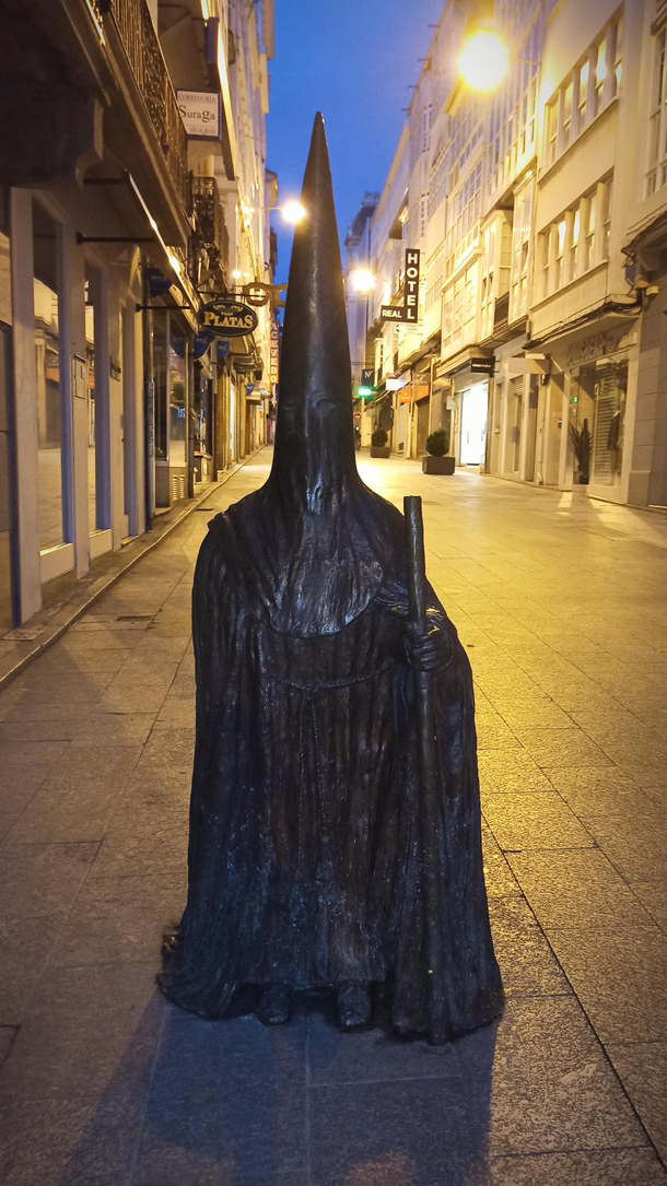 Since people from rfunny seemed to enjoy my last post about confusing Spanish Easter traditions let me introduce you to Capuchoncio the most beloved statue in my hometown