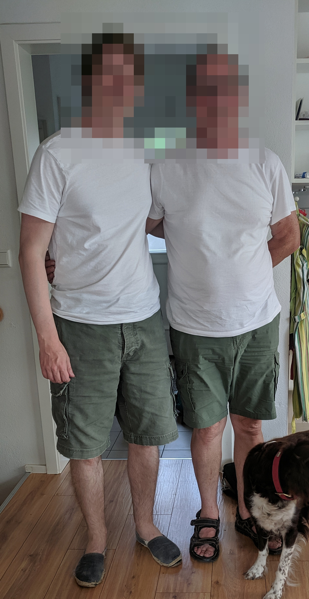 Since were talking cargo shorts heres a picture of my dad  and me  We did not plan this