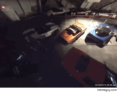 Sinkhole devours a couple of Corvettes