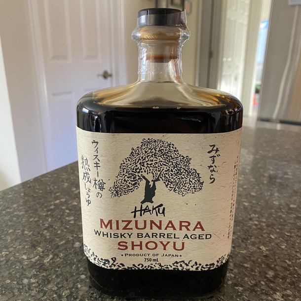 Sister-in-law orders a Japanese whiskey for me every Christmas I dont think she read the description this time when she shipped me a  bottle of soy sauce