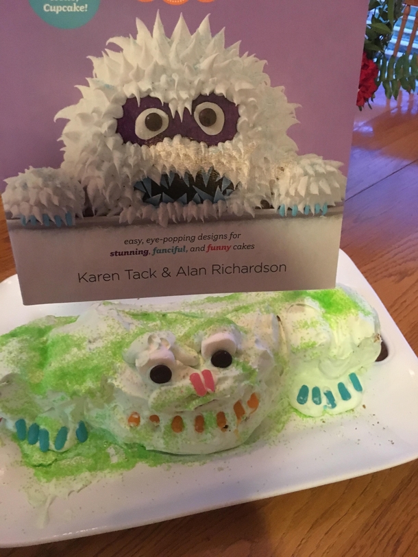 Sisters attempt at a Yeti Cake