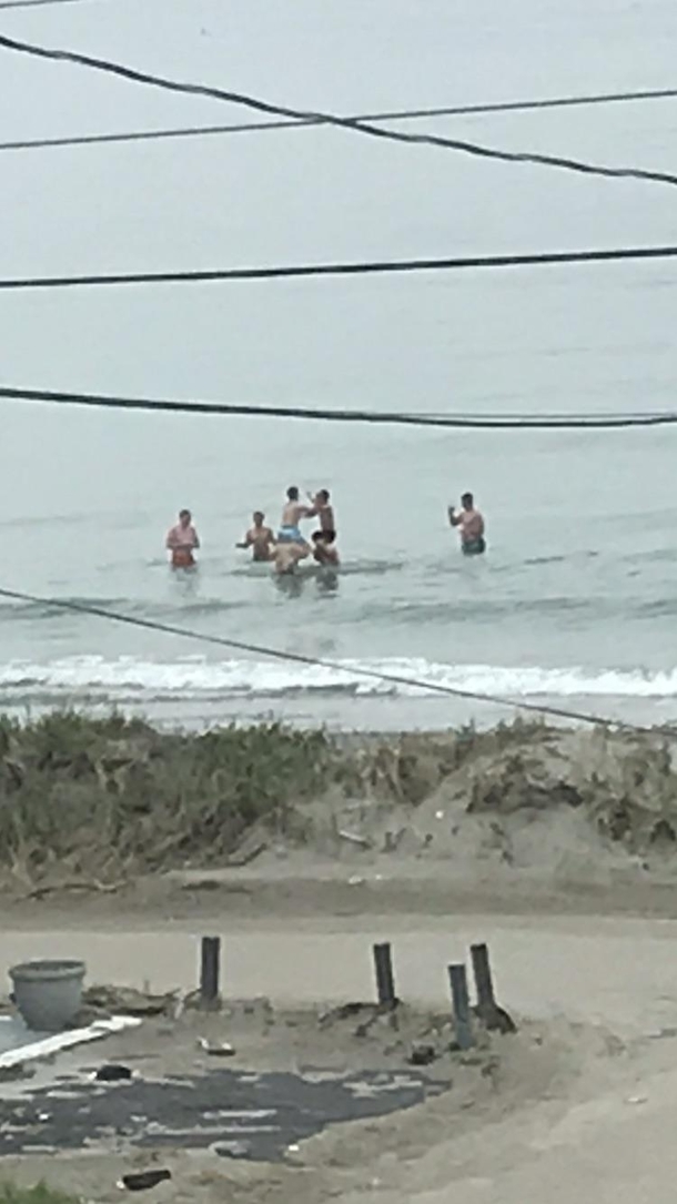 Sitting here smoking a bowl when a random group of dudes decide to show up and chicken fight each other  Its cold out and the water is like  degrees 