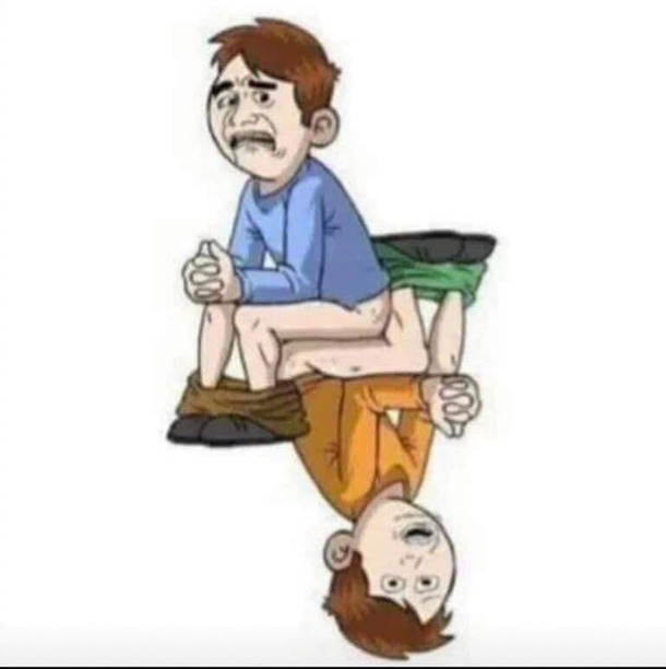 Sitting on a warm toilet seat