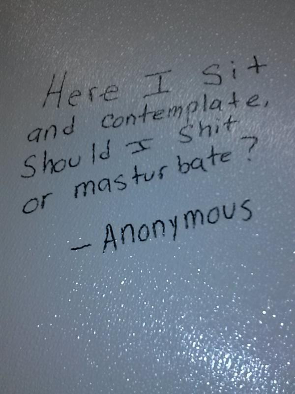 Sitting taking a shit and notice some sheer poetry delight