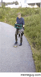 Skateboarding While Holding Beers