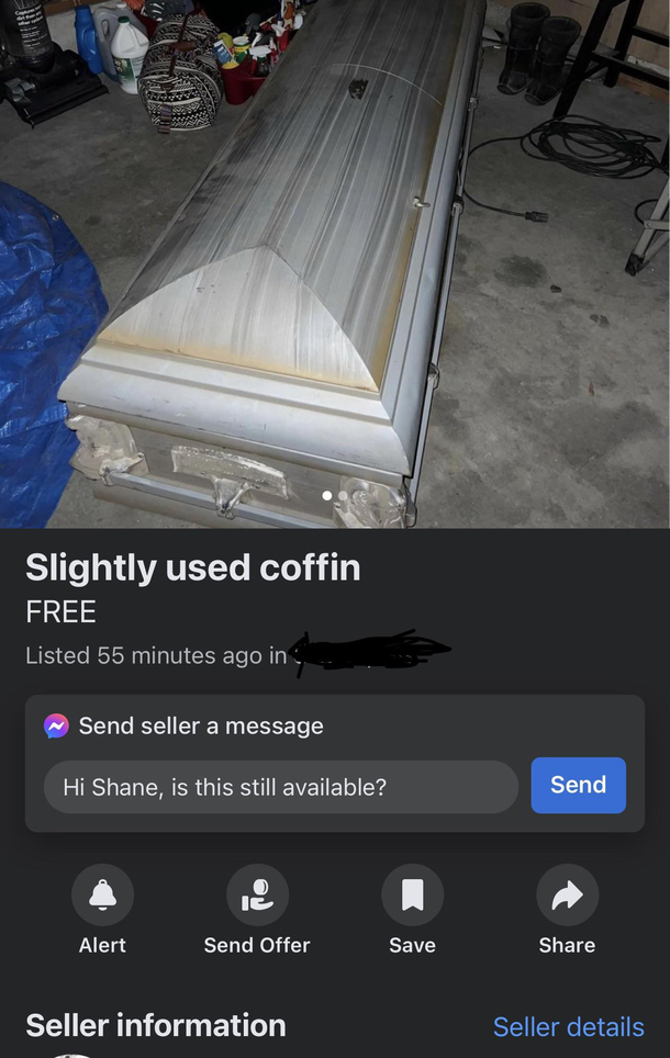 Slightly used coffin