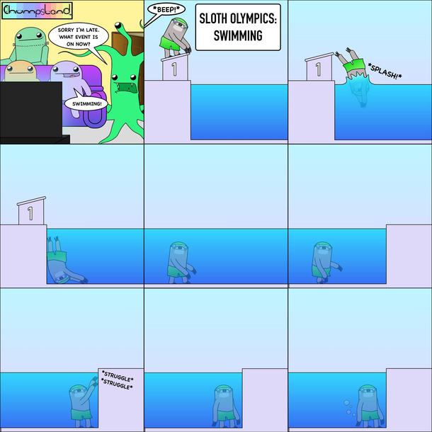 Sloth Olympics Swimming 