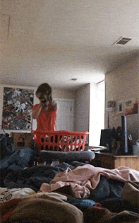 Slow-mo gif of a cat toss