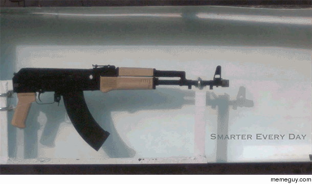 Slow Motion of an AK- Underwater