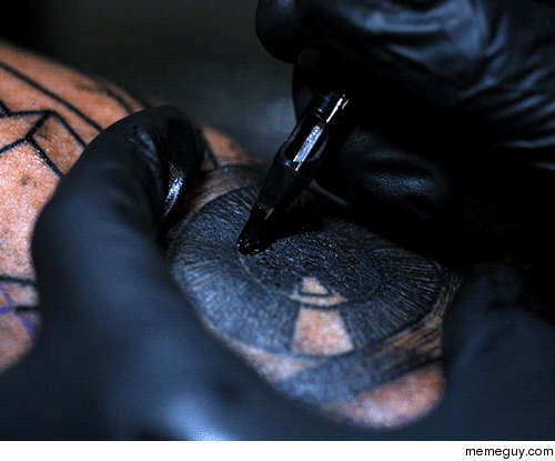 Slow-motion tattoo needle