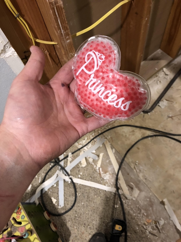 Smashed my finger with a hammer wife brought me this ice pack
