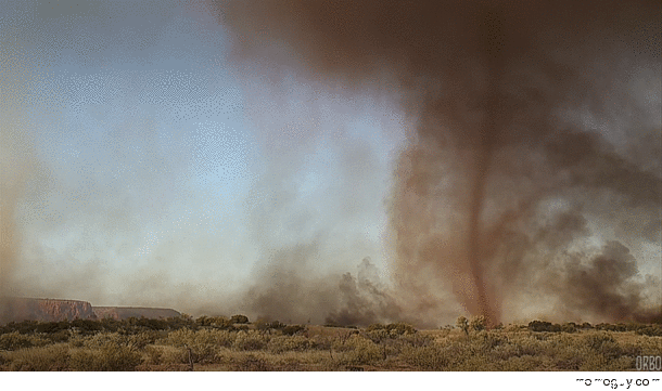 Smoke tornado in Australian bush fire