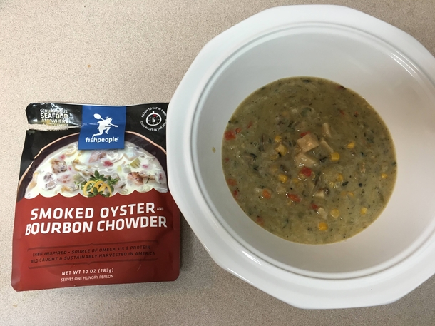 Smoked chowder from a bag It didnt taste bad