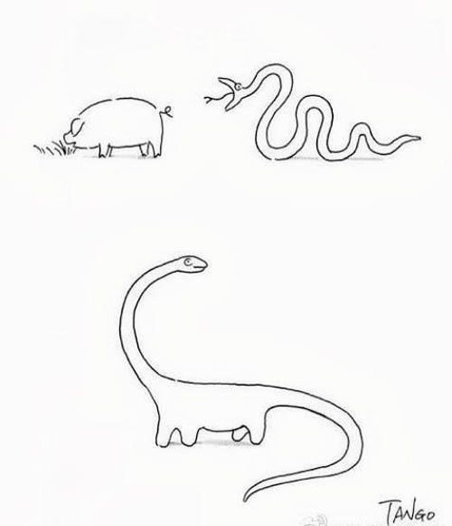 Snake becomes dinosaur