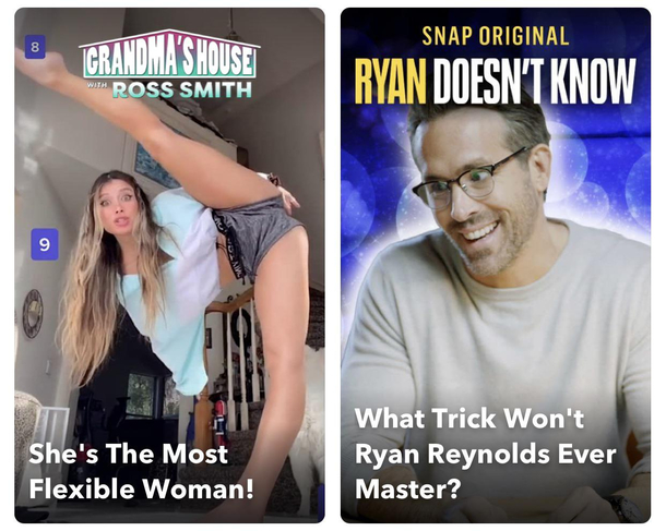 Snapchat stories presented these two images this way in their feed Nicely played Snapchat Nicely played