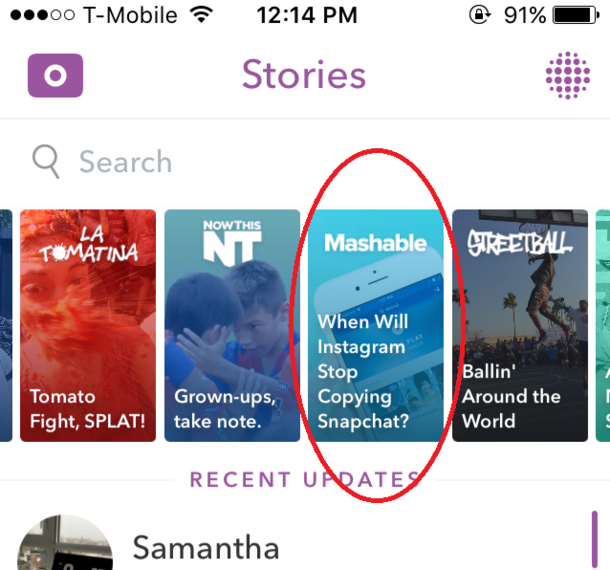 Snapchat throwin shade