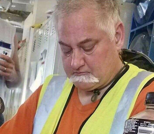 Sneezed his mustache to the other lip
