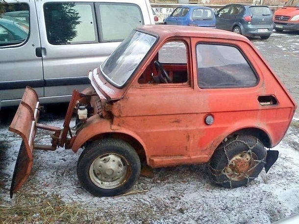 Snow plough prepped and ready to go