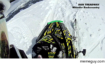 Snowmobiling POV -foot drop