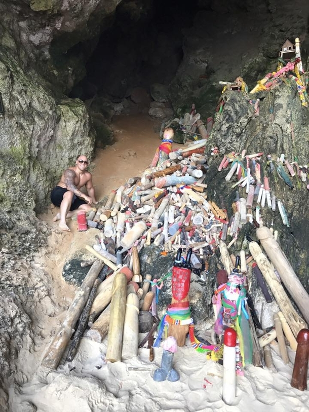 So a friend of mine visited a cave in Thailand full of dildos