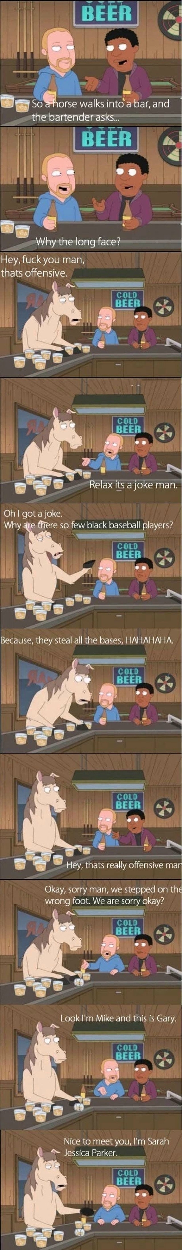 So a horse walks into a bar