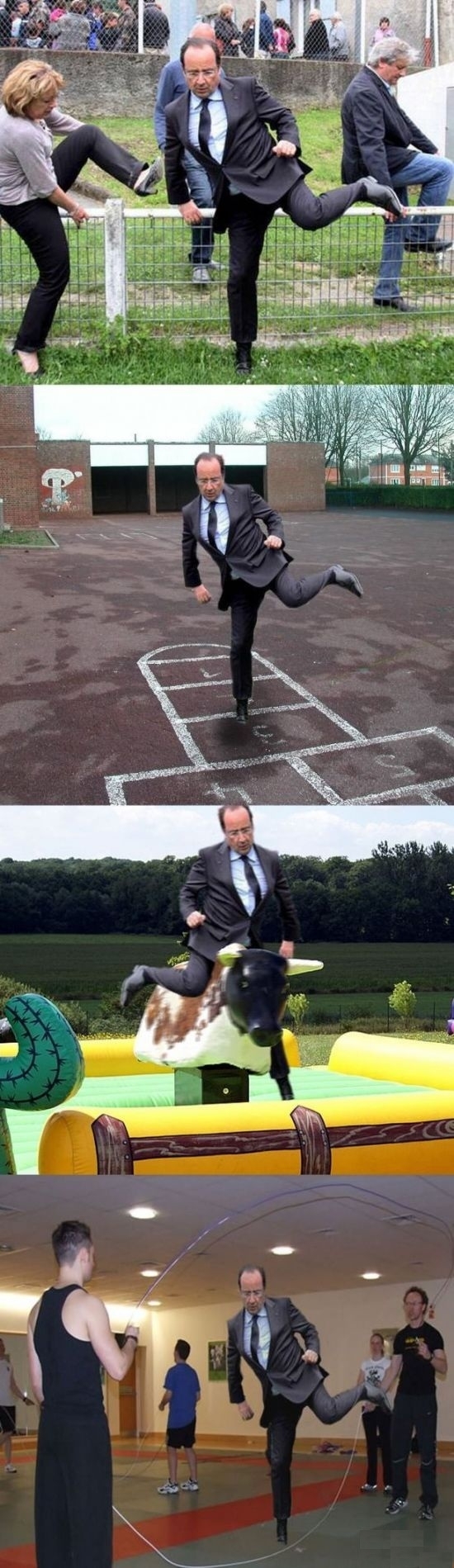 So french President jumped a fence