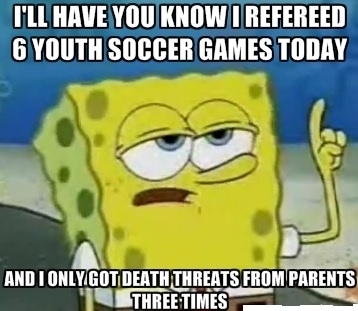 So I did some soccer refereeing today