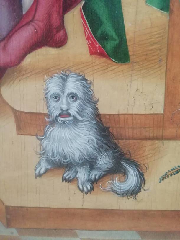 So I found this dog portrait in a museum in France