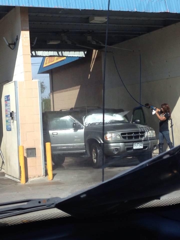 So I saw someone washing their SUV today