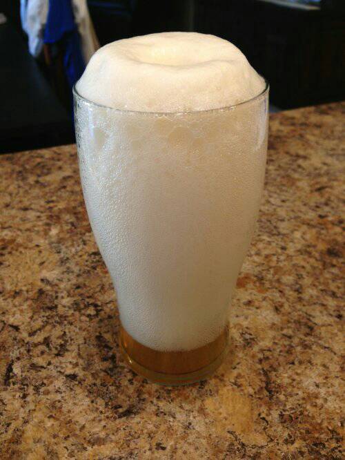 So I thought Id be slick and ask the bar tender if she would give me headtouche my dear touche