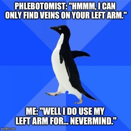 So I went to donate blood yesterday