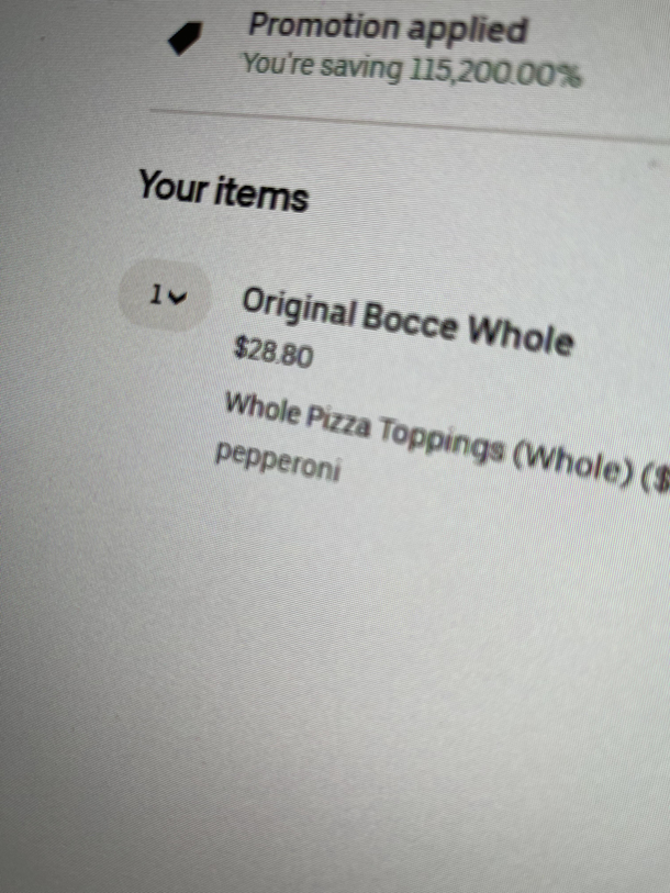 So is my pizza free